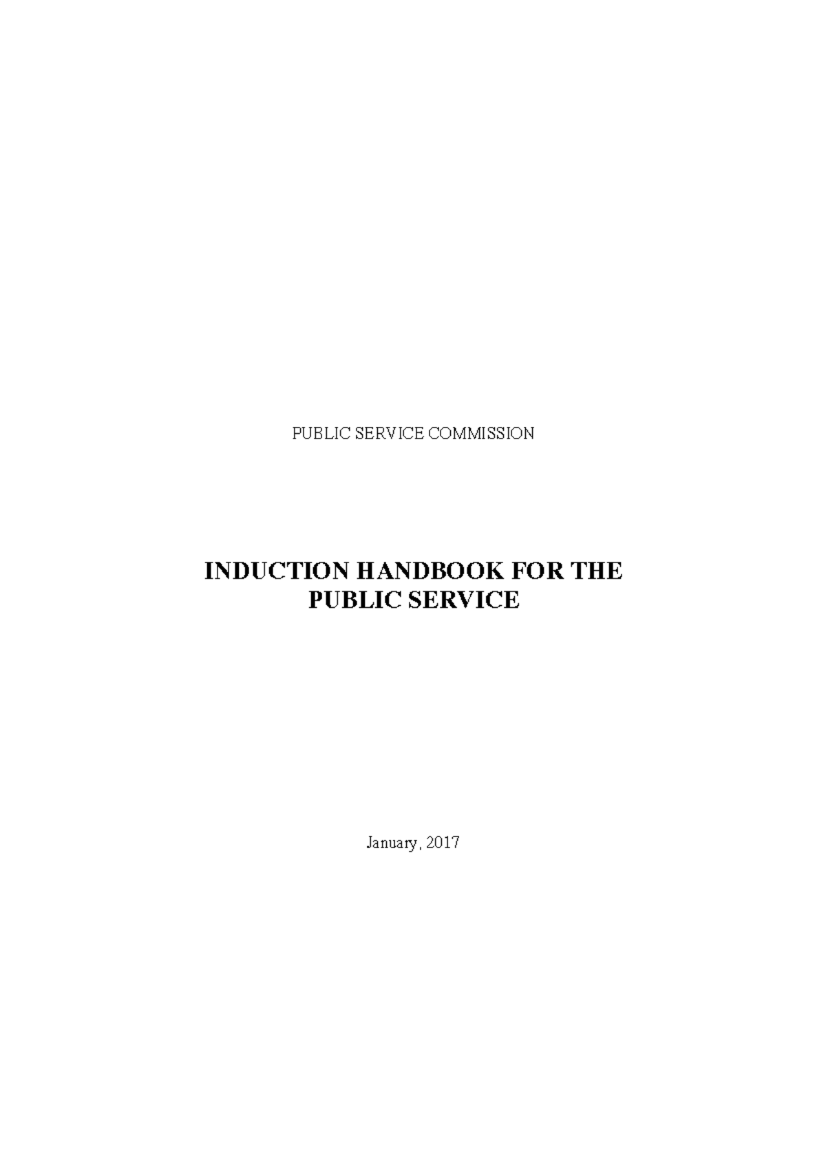 Induction Handbook for Public Service: Key Policies & Procedures - Studocu
