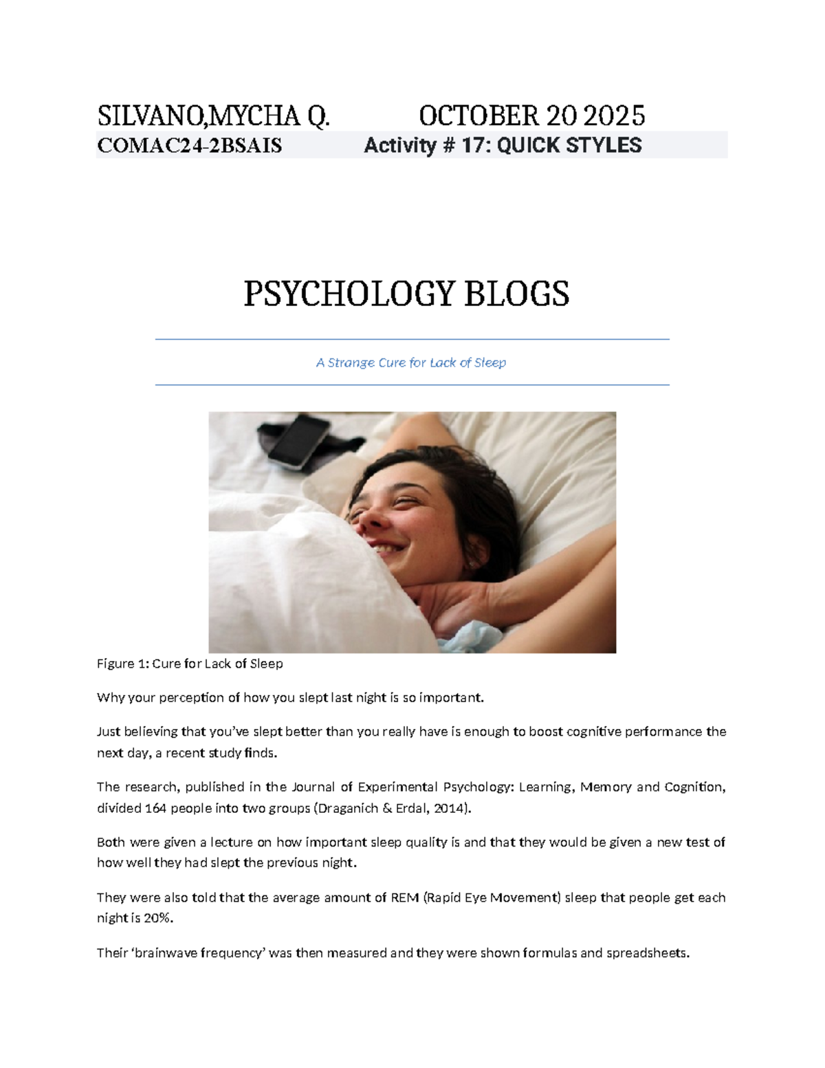 ACT17: Quick Styles in Psychology Blogs - Exploring Sleep and ...