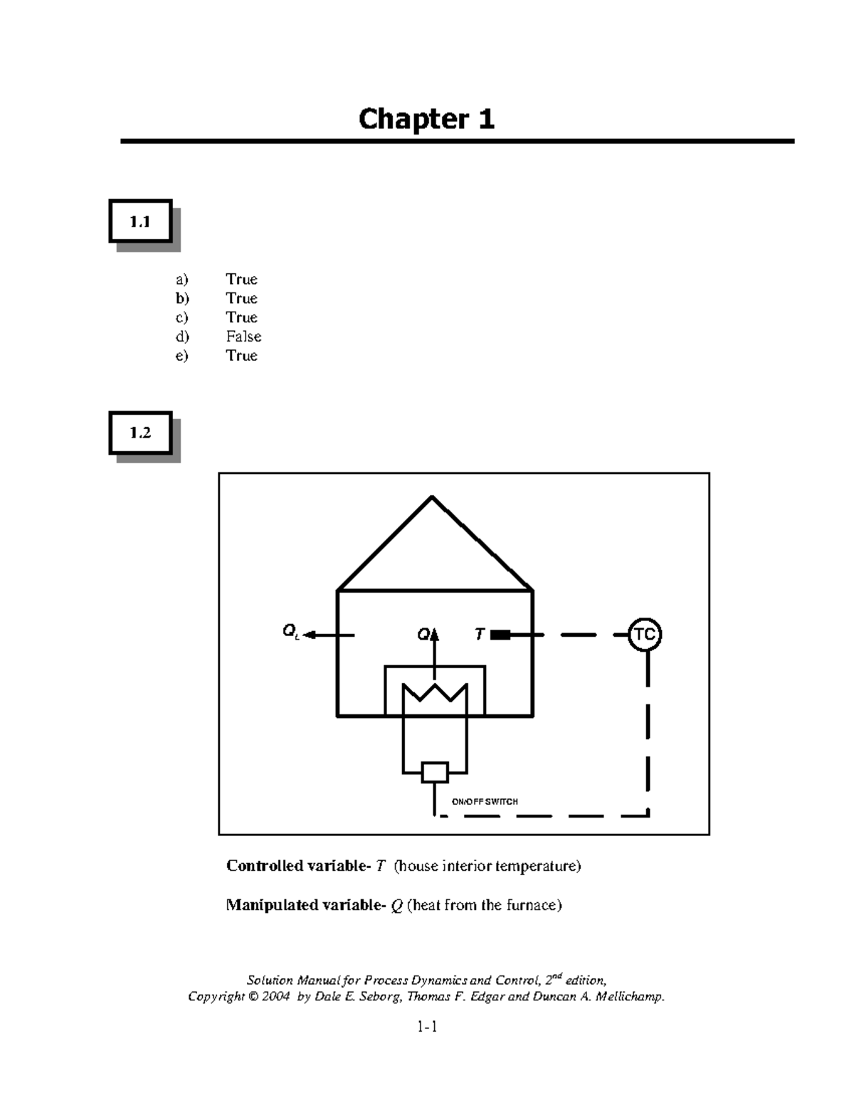 Process Dynamics and Control: Chapter 1 Solutions Overview - Studocu