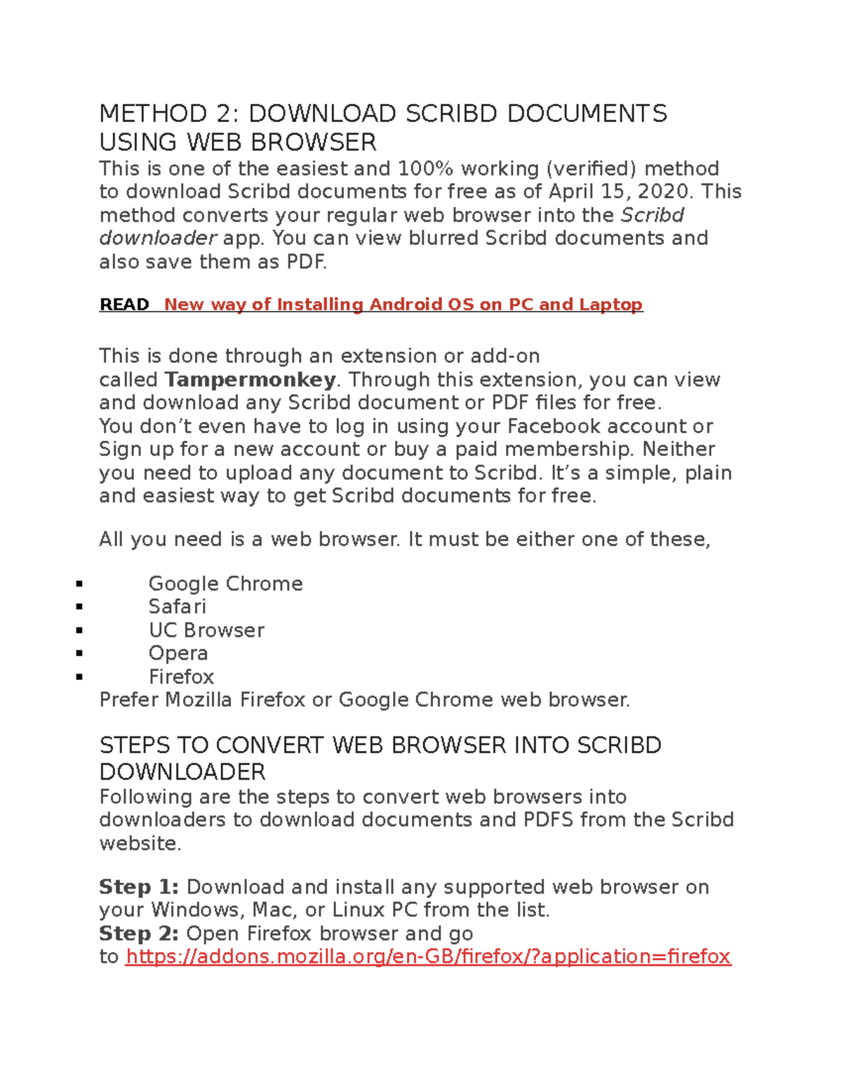 Downloading Scribd Documents: A Simple Method Using Web Browsers - Document Preview