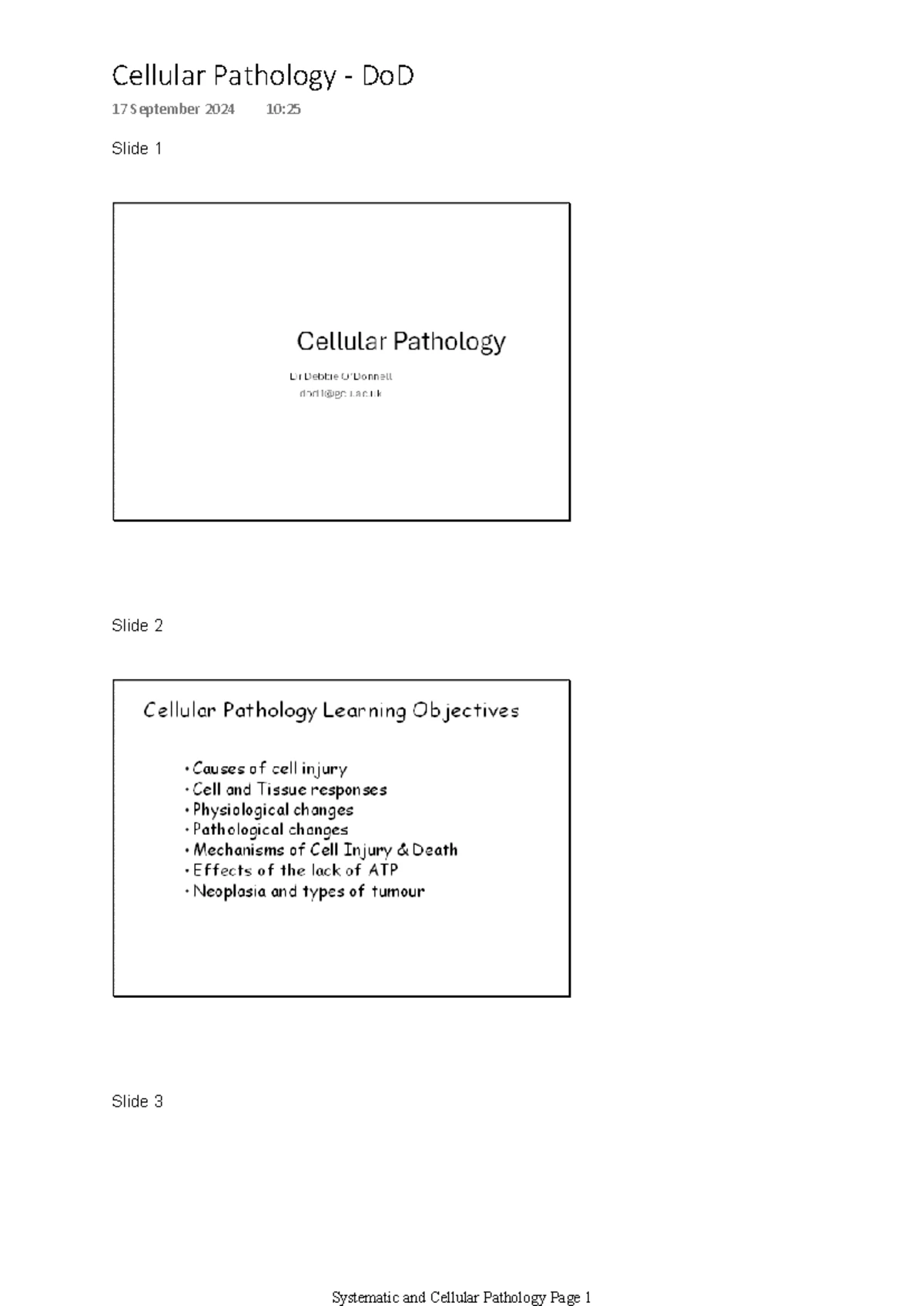 Cellular Pathology Overview - HPM3000 Final Exam Notes - Studocu