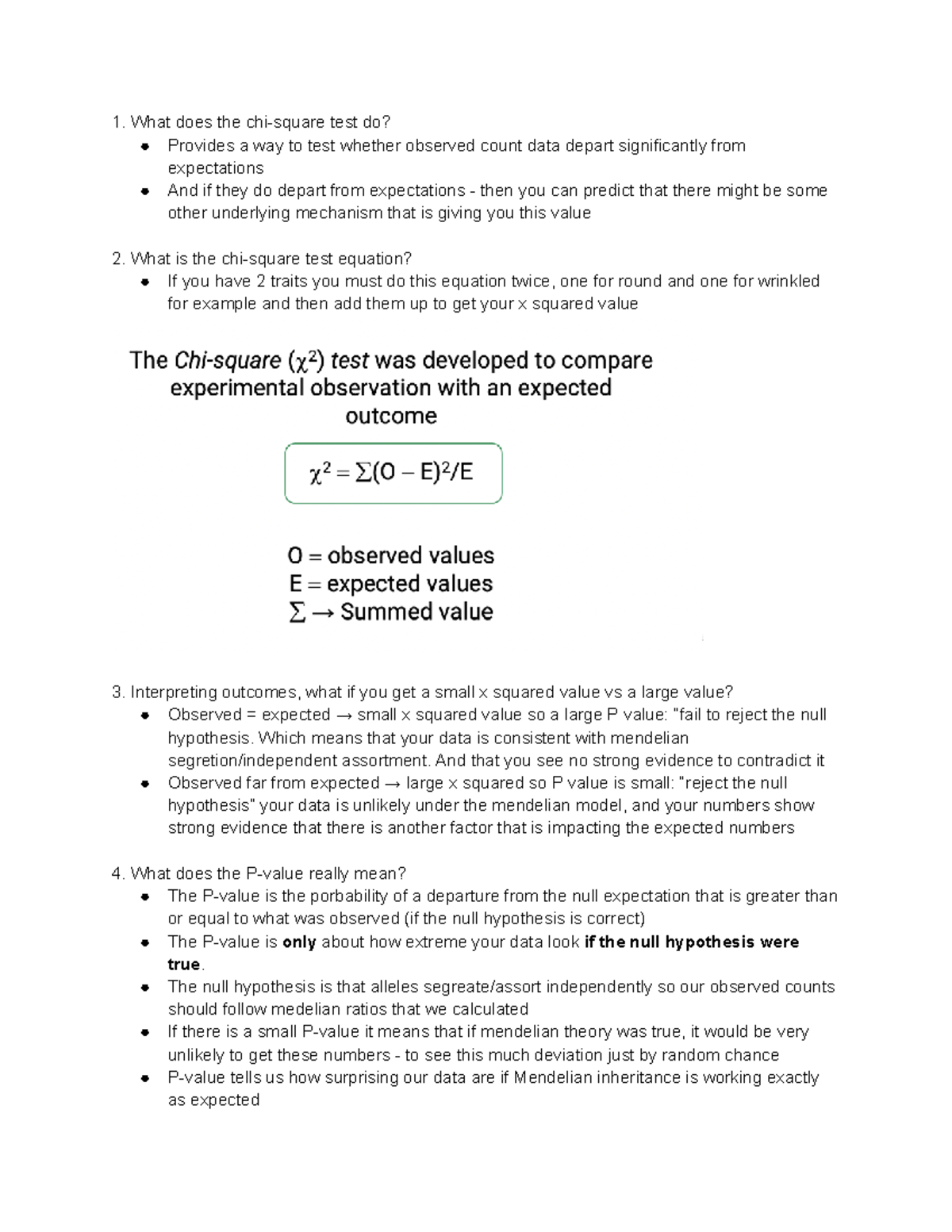 Genetics 101: Lecture Notes on Chi-Squared Test & Meiosis - Studocu