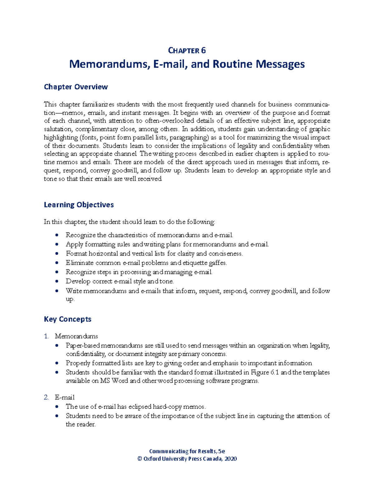 Meyer 5e IM Chapter 6 - Memos, Emails, and Routine Messages - Studocu