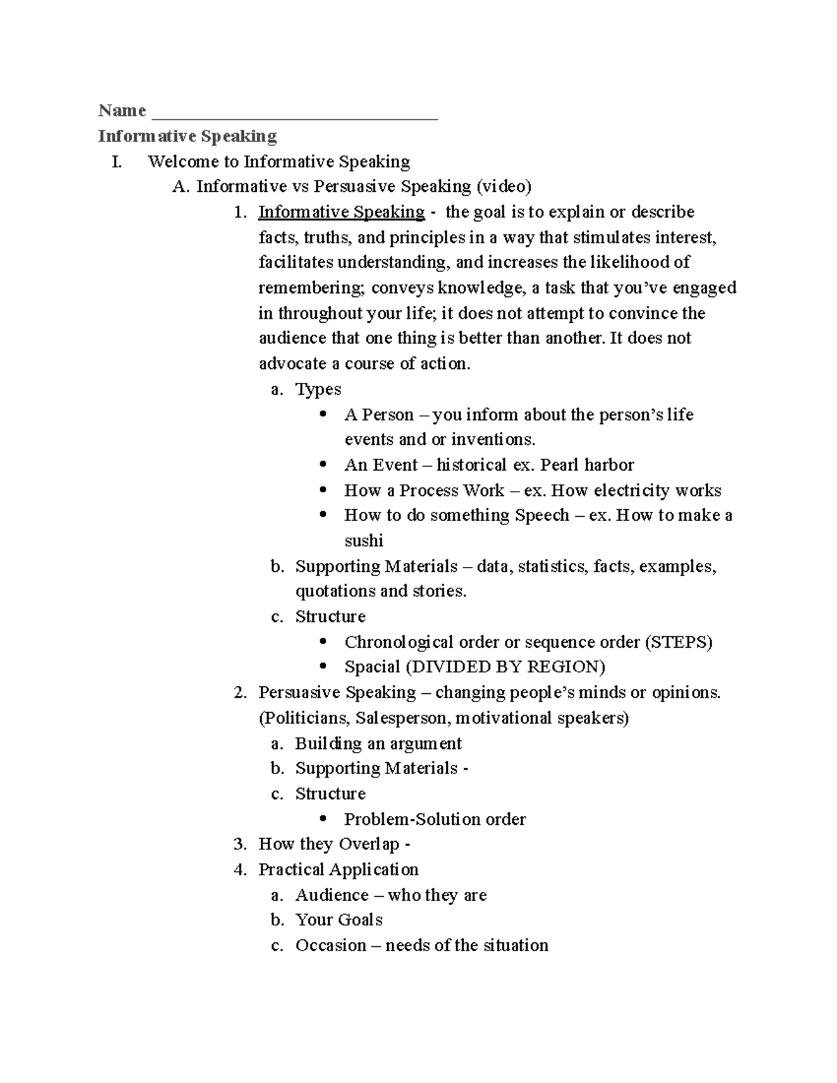 Public Speaking PS101: Informative Speech Outline on Gaming History ...