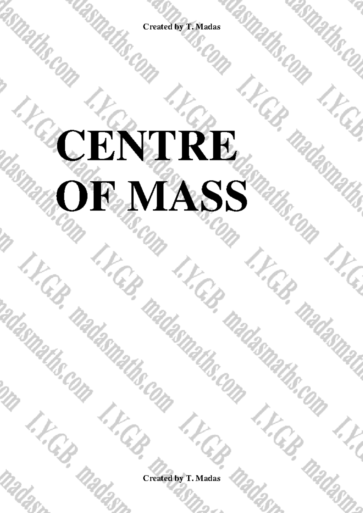 M2 Centre of Mass - Detailed Study Notes - Studocu