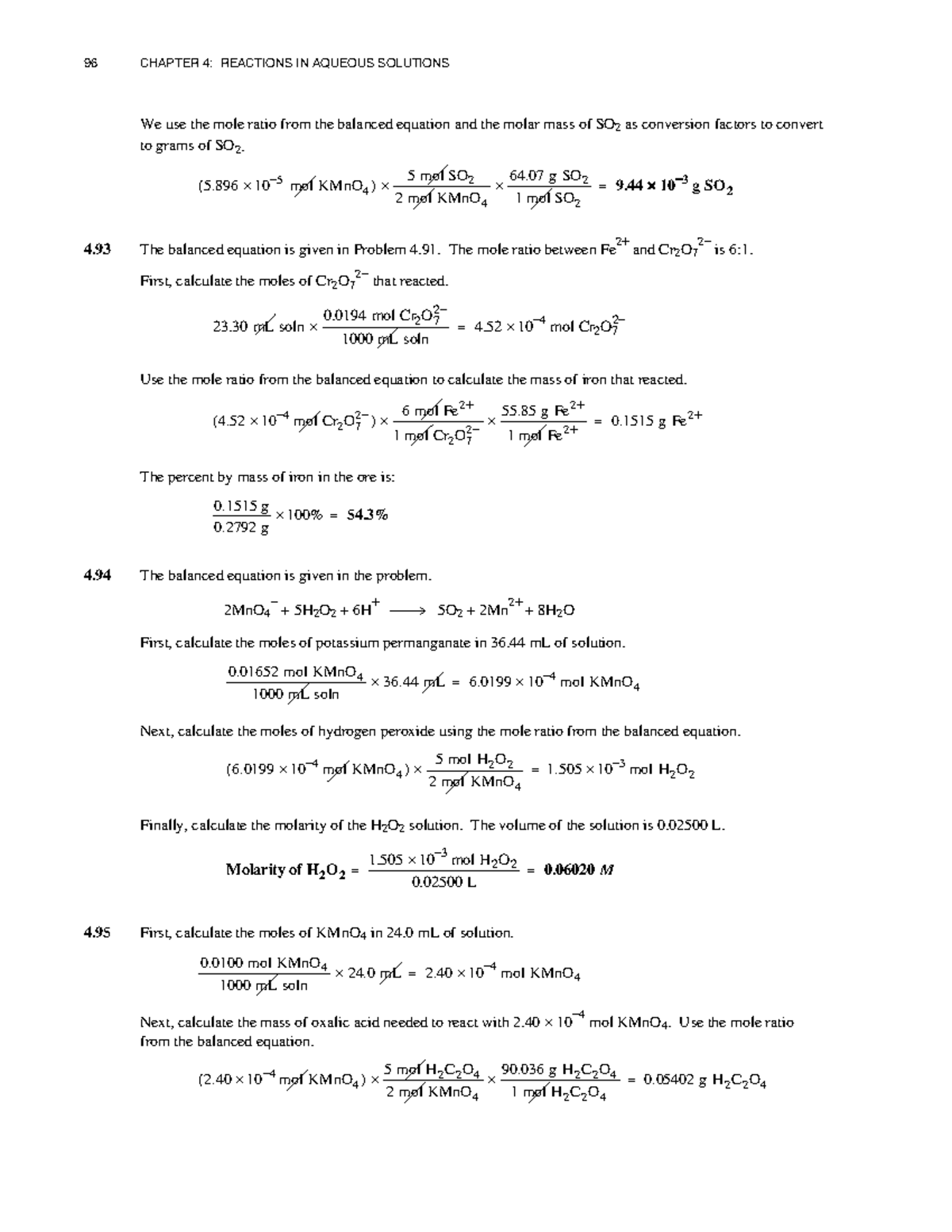 96 CHEM 10: Chapter 4 - Reactions in Aqueous Solutions - Studocu