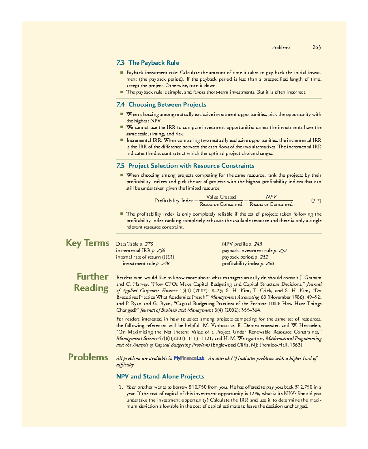 Investment Decision Rules - 7 the Payback Rule n Payback investment ...