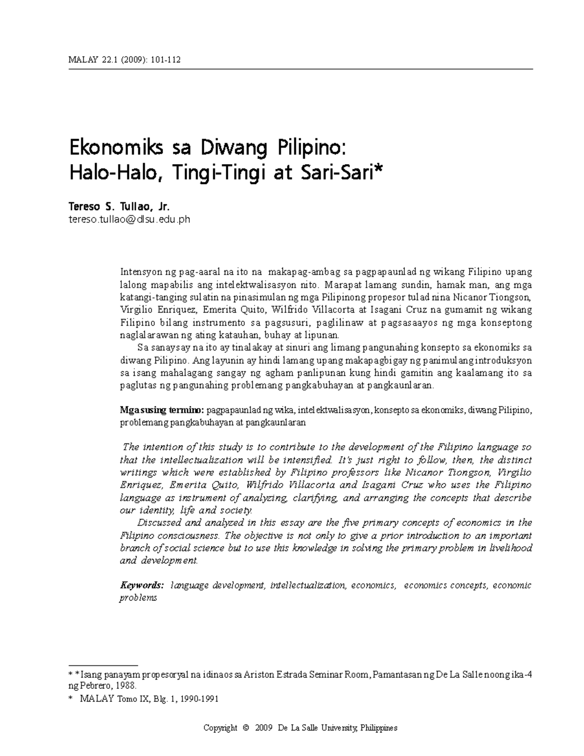 Ekonomiks sa Diwang Pilipino: Halo-Halo at Sari-Sari na Kaalaman - Studocu