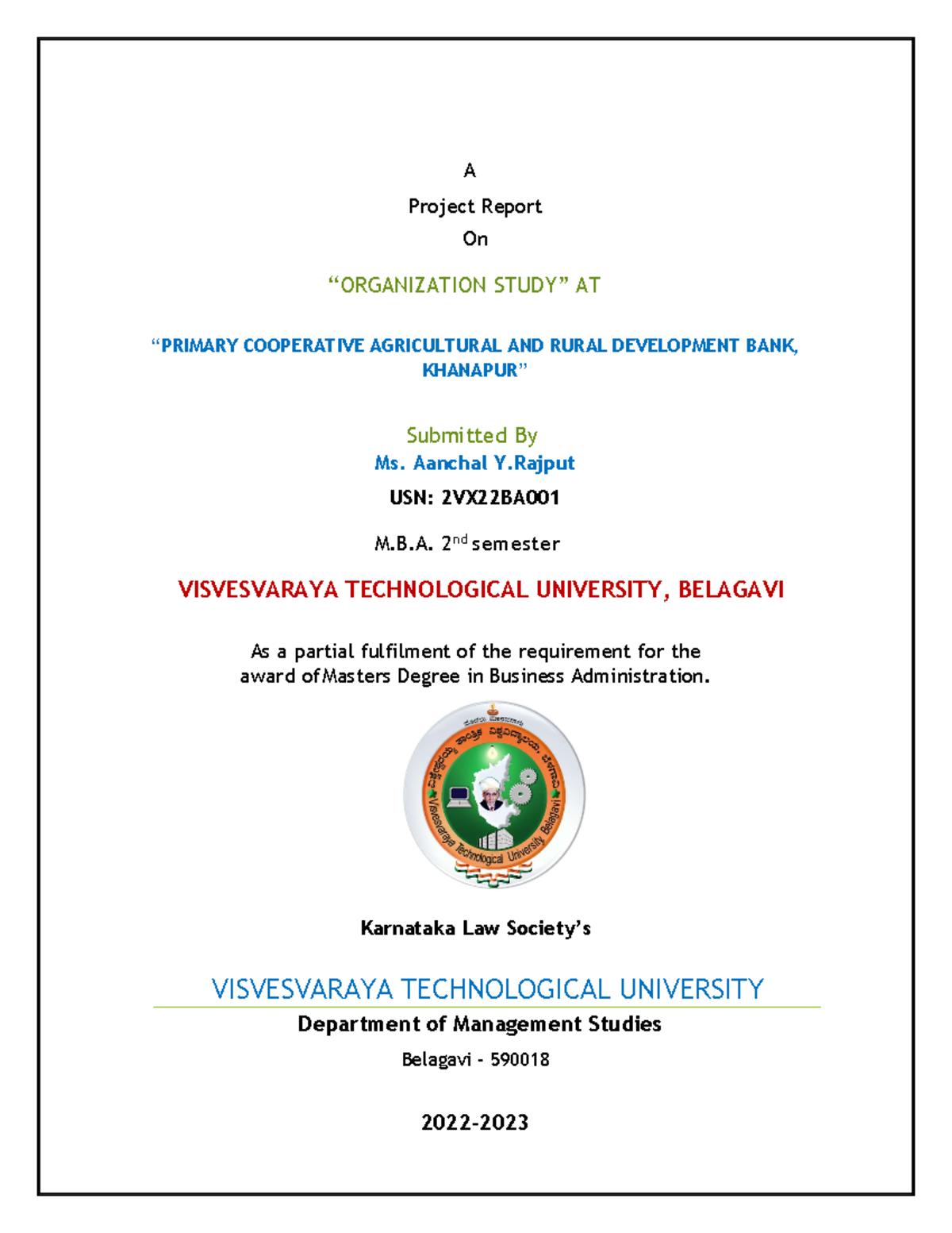 MBA 2nd Sem Project Report on Organization Study at PCARD Bank - Studocu