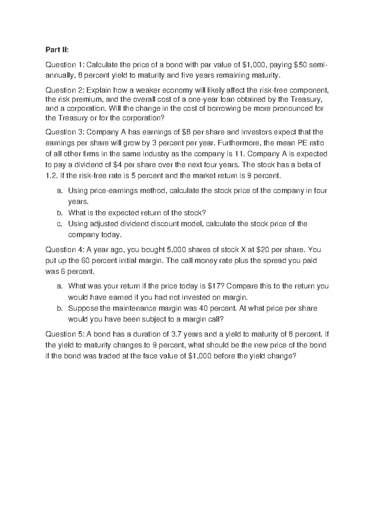 ME question Friday class Fall 24 - Part II: Question 1: Calculate the ...