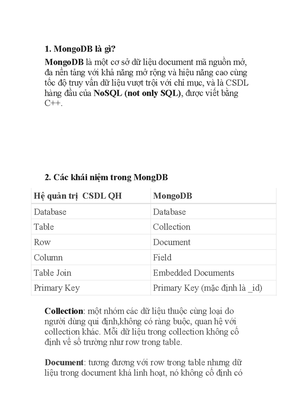 Thiết kế và truy vấn Mongo DB - MongoDB là gì? MongoDB là một cơ sở dữ ...