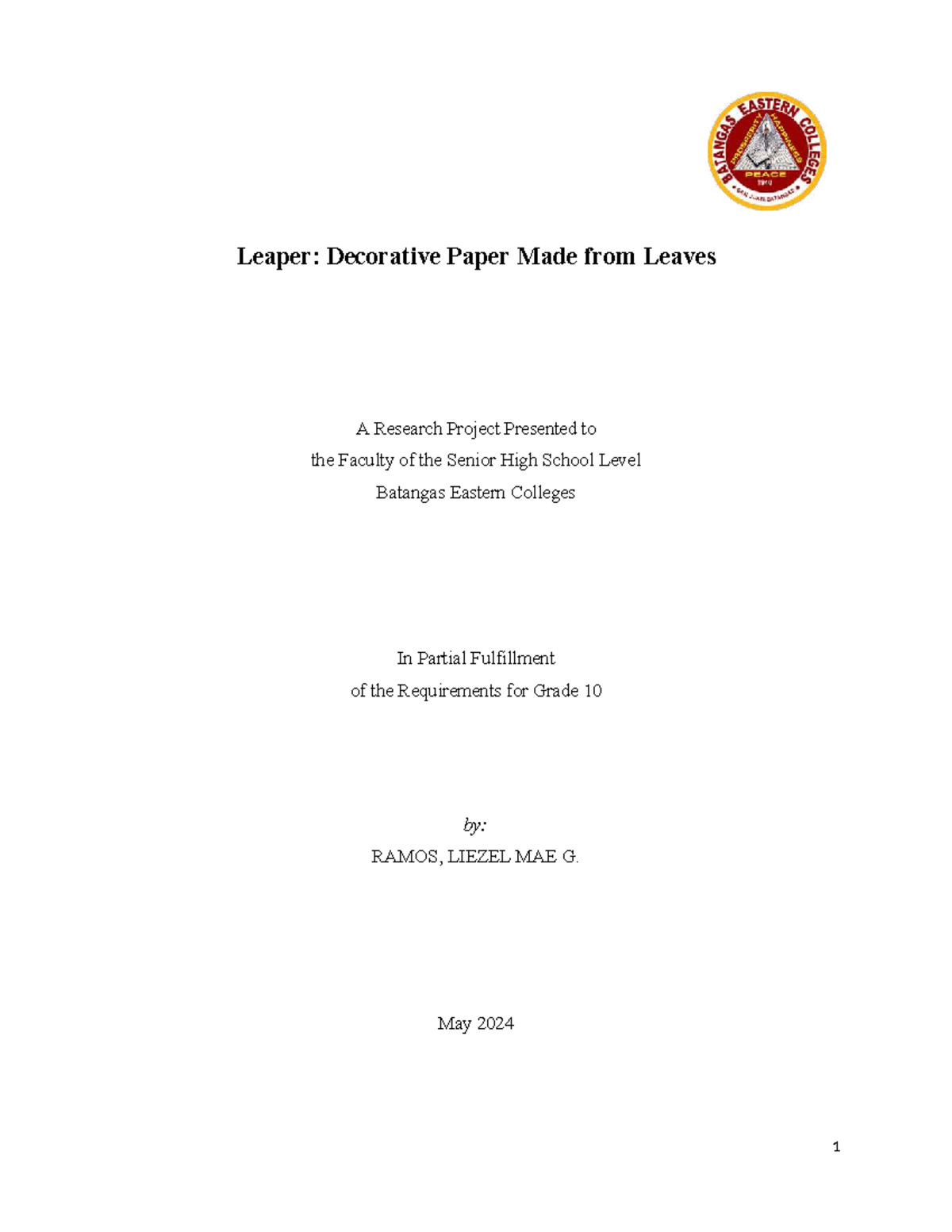 Template-FOR- Research- Final- Output- Grade-10 2 - Leaper: Decorative ...