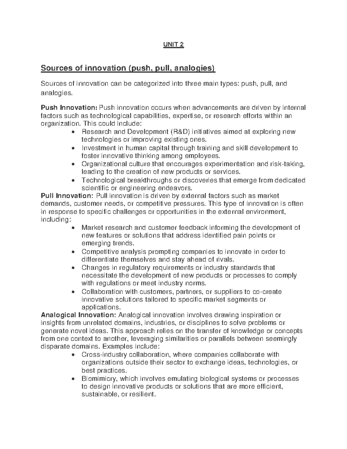 Unit 2: Understanding Sources of Innovation and Technology Transfer ...
