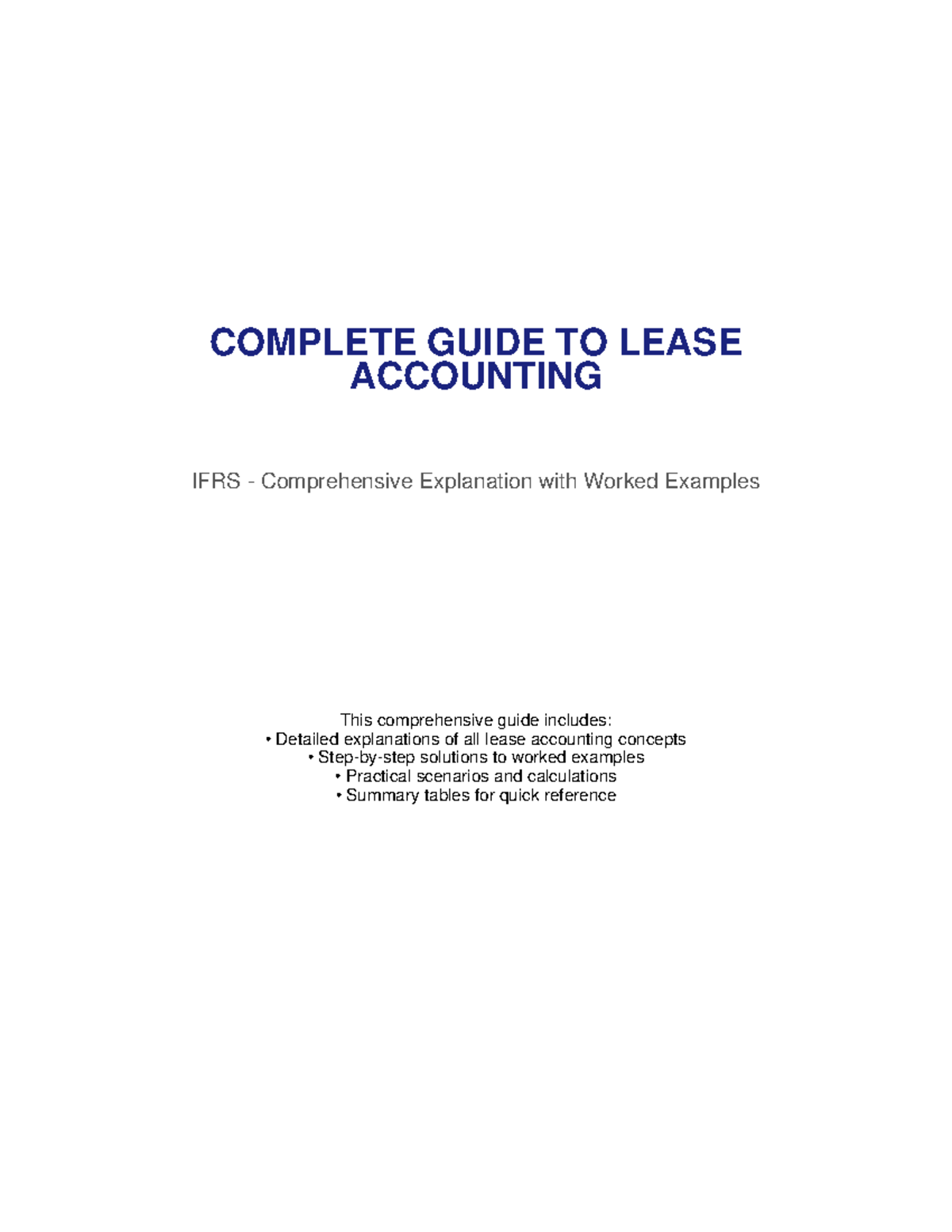 IFRS Lease Accounting Guide: Comprehensive Overview & Examples - Studocu
