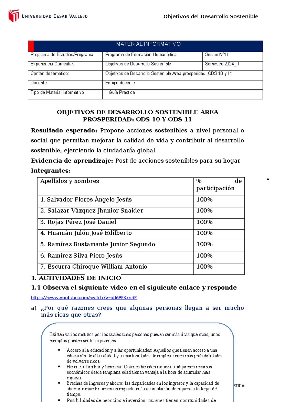 Guía Práctica N° 11: ODS 10 y 11 - Reducción de Desigualdades y ...