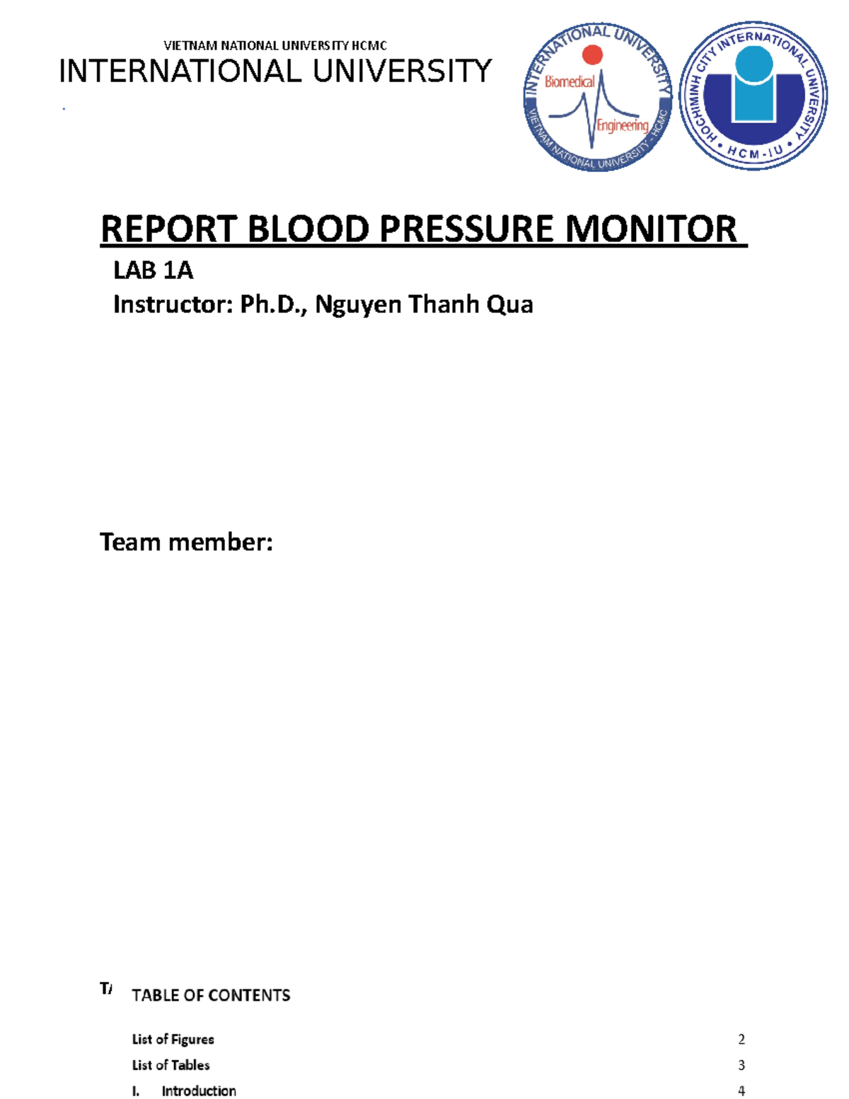 Blood pressure monitor report - REPORT BLOOD PRESSURE MONITOR LAB 1A ...