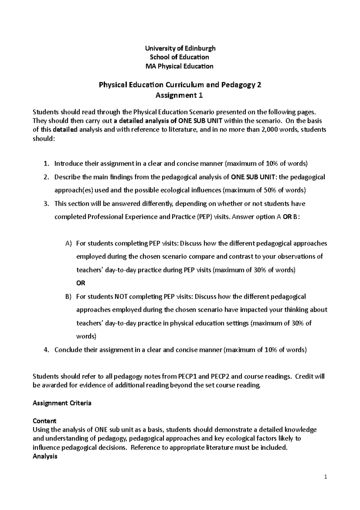PECP2 Pedagogy Assignment 1 16Dec16 - University of Edinburgh School of ...