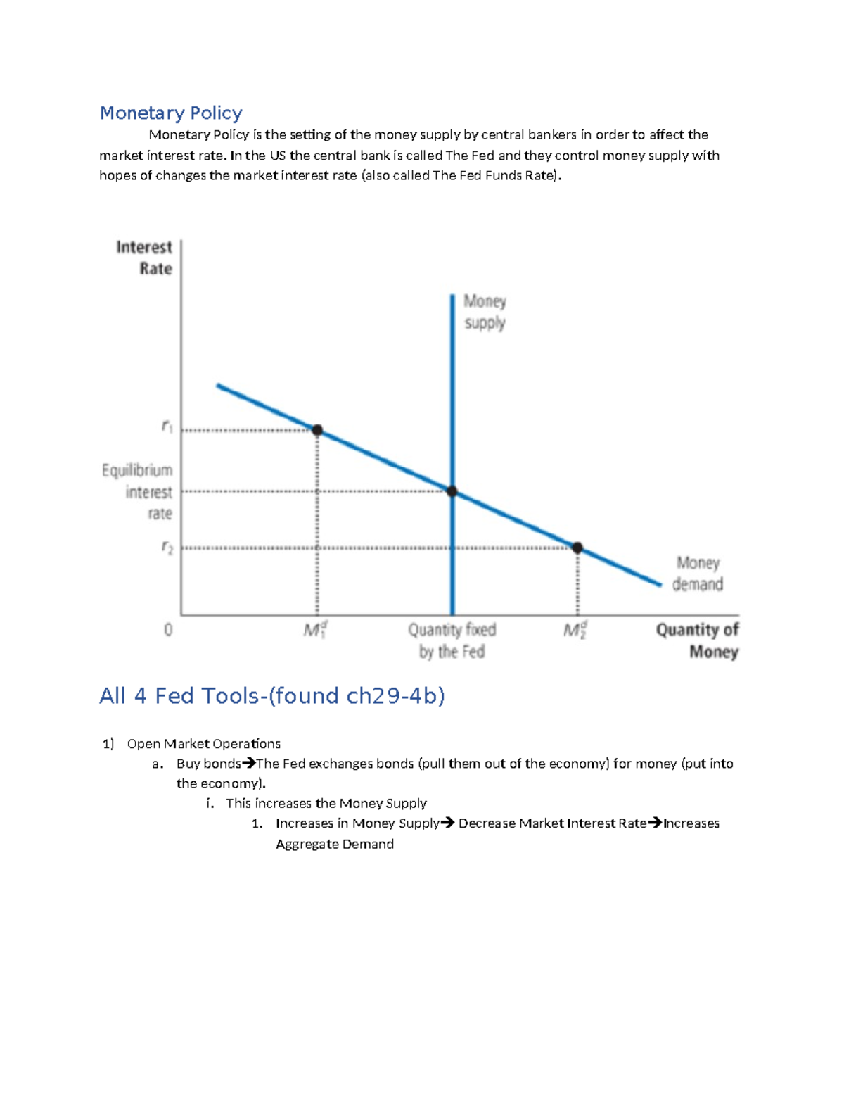 Fed Tools and Money Supply - Monetary Policy Monetary Policy is the ...