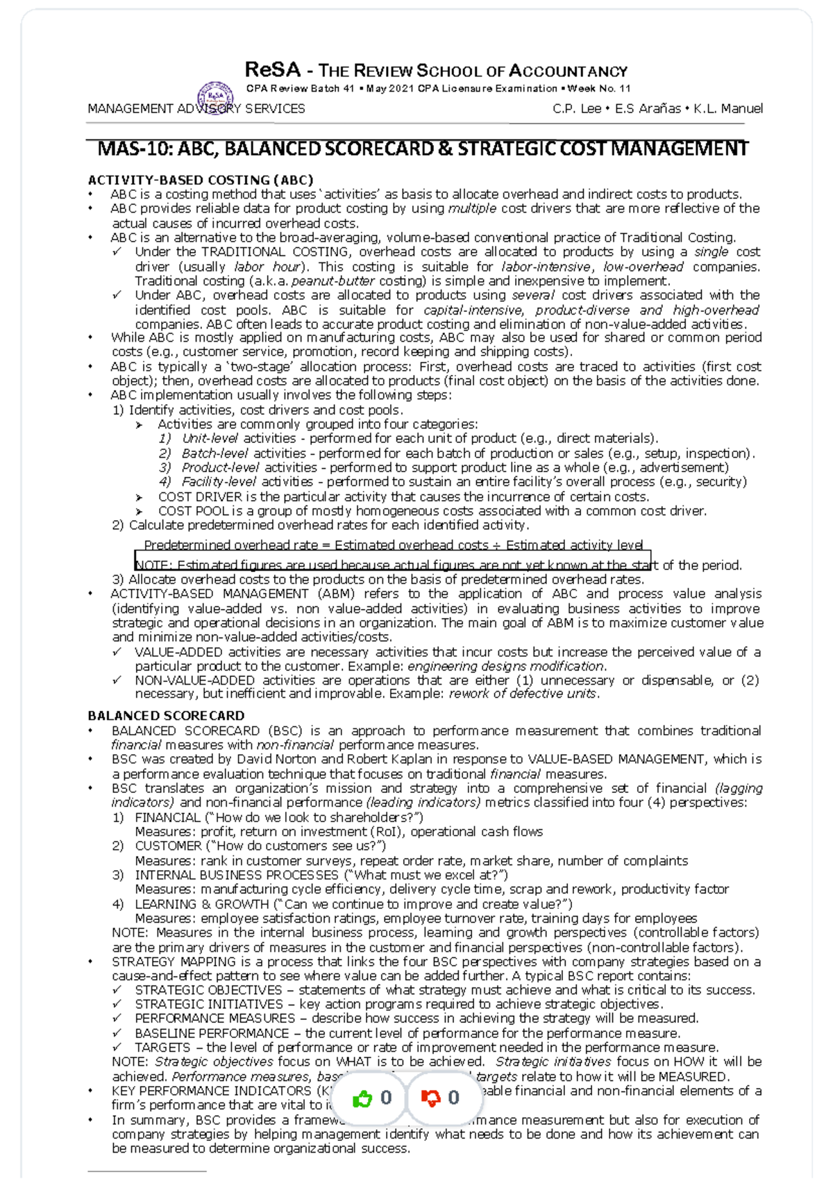 ABC Accounting - Management Advisory Services Overview (MAS-10) - Studocu