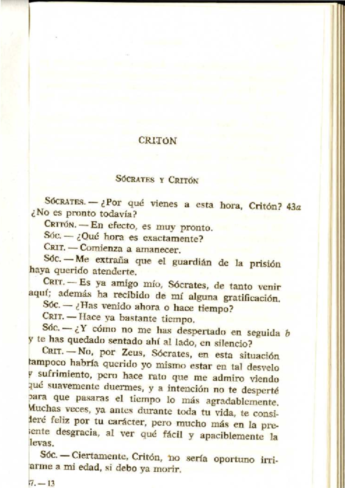 Material de Debate 2: Diálogo de Critón y Sócrates - Studocu