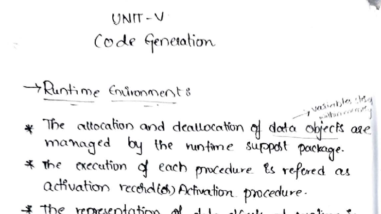 CD-Unit-V Material 2: Understanding Runtime Data Management - Studocu