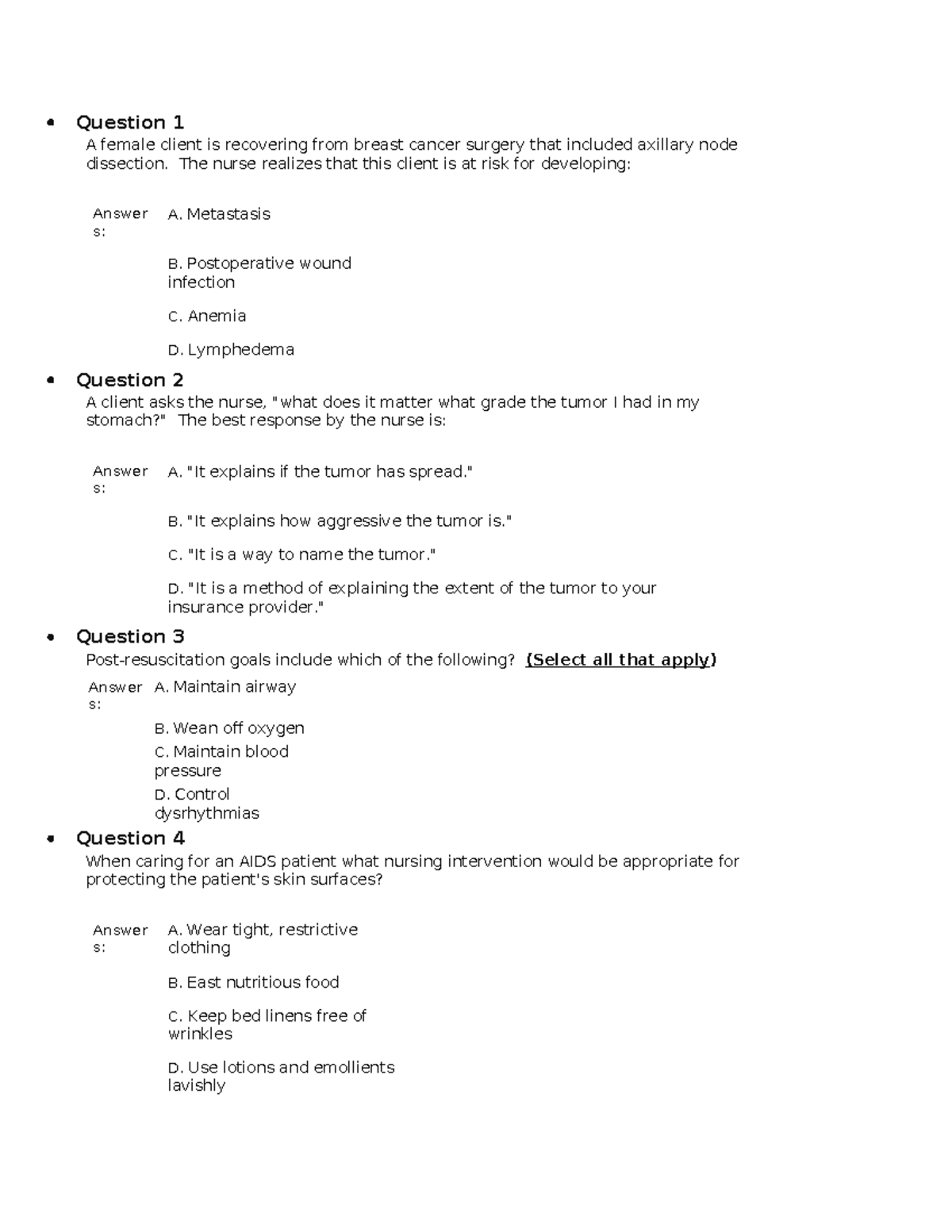Final Exam Review for Nursing Concepts - NUR 320 - Studocu