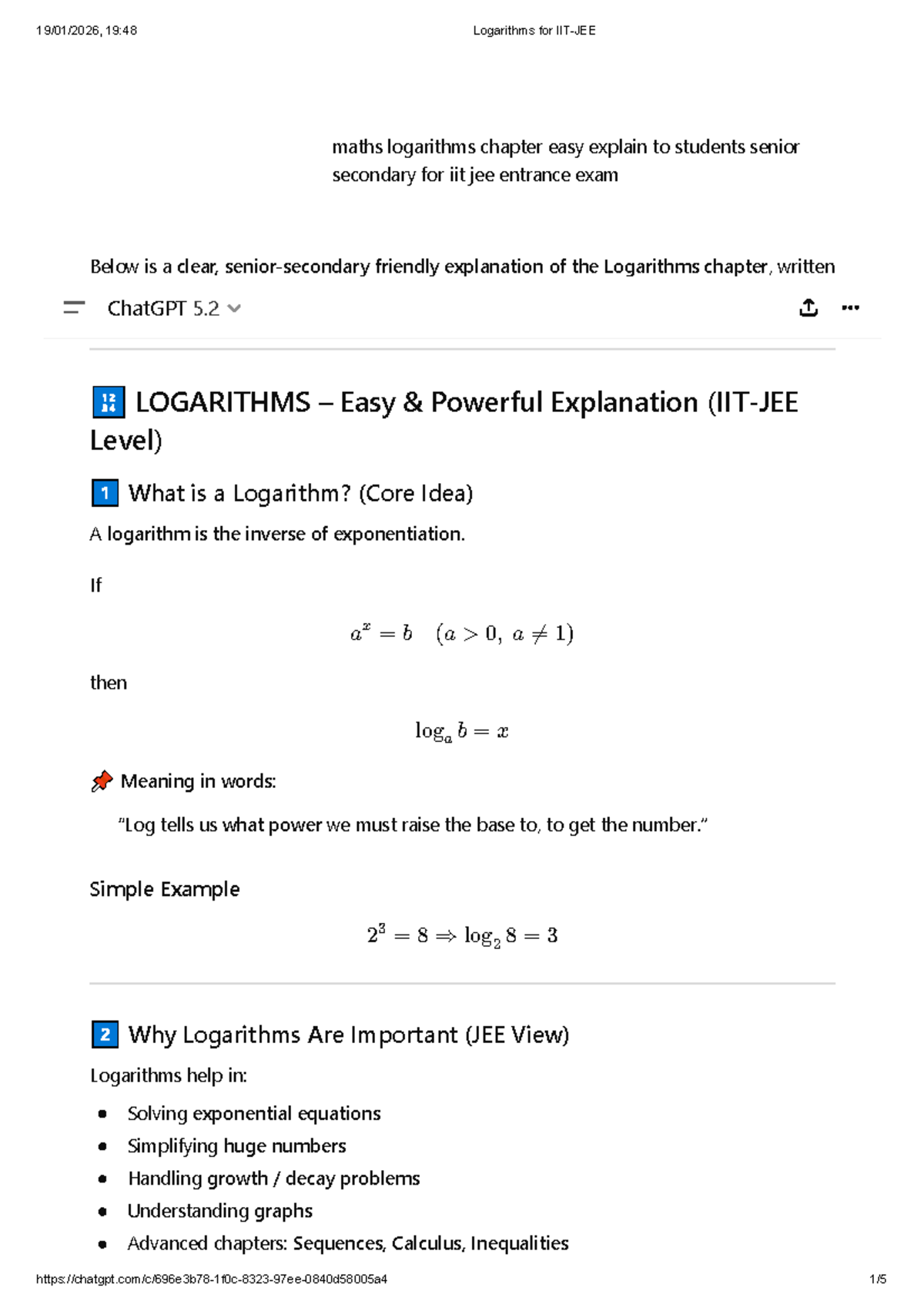 Logarithms for IIT-JEE: Easy Explanation & Key Concepts - Studocu