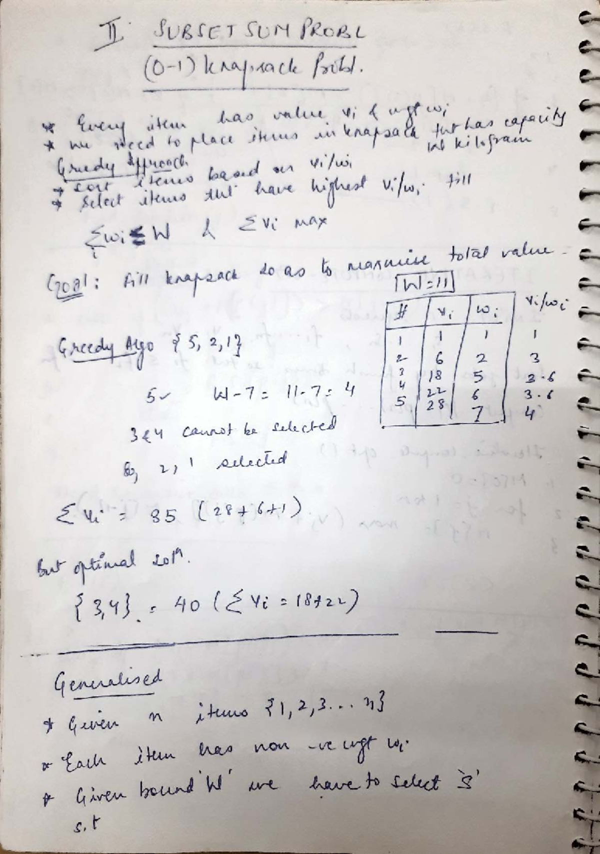 0-1 Knapsack Problem: Greedy Approach and Optimization Techniques - Studocu
