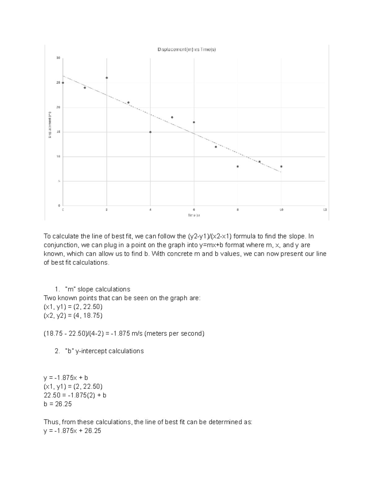 LOBF Calculation - LAB 0: Finding the Best Fit Line - Studocu