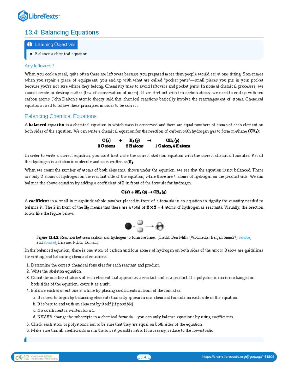 13.4: Balancing Chemical Equations - Key Concepts and Guidelines - Studocu