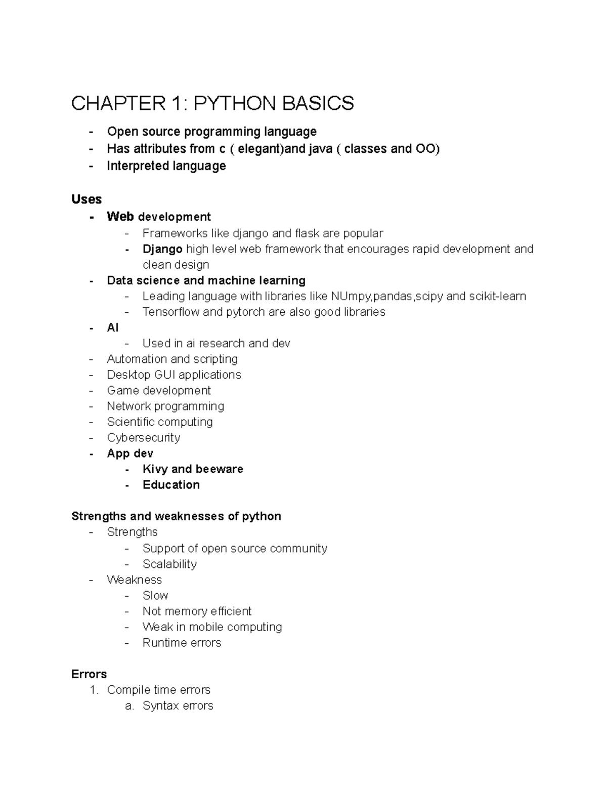 ITM 200 t2 - general notes - CHAPTER 1: PYTHON BASICS Open source ...