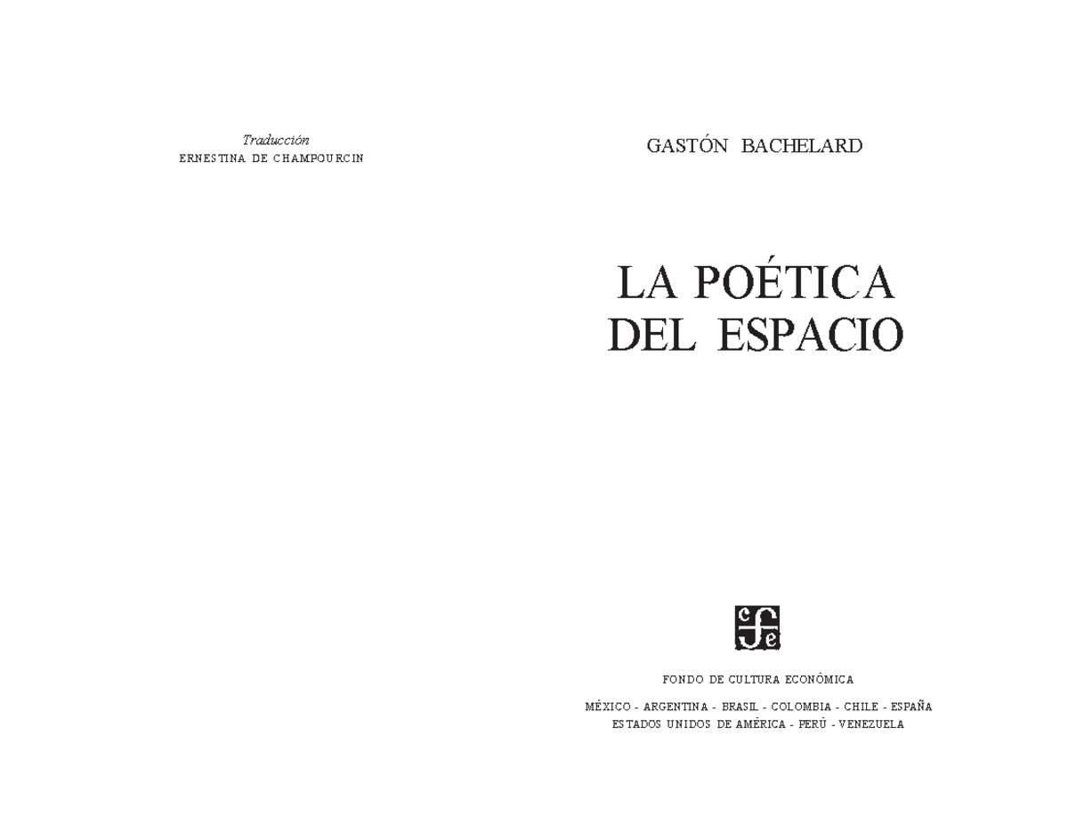 LA Miniatura -La poetica del espacio- Bachelard Gaston - Traducción ...
