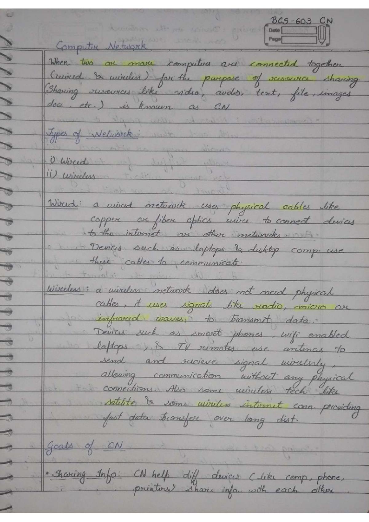 BCS 603 CN Computer Networks Notes: Types, Functions, and Topologies ...