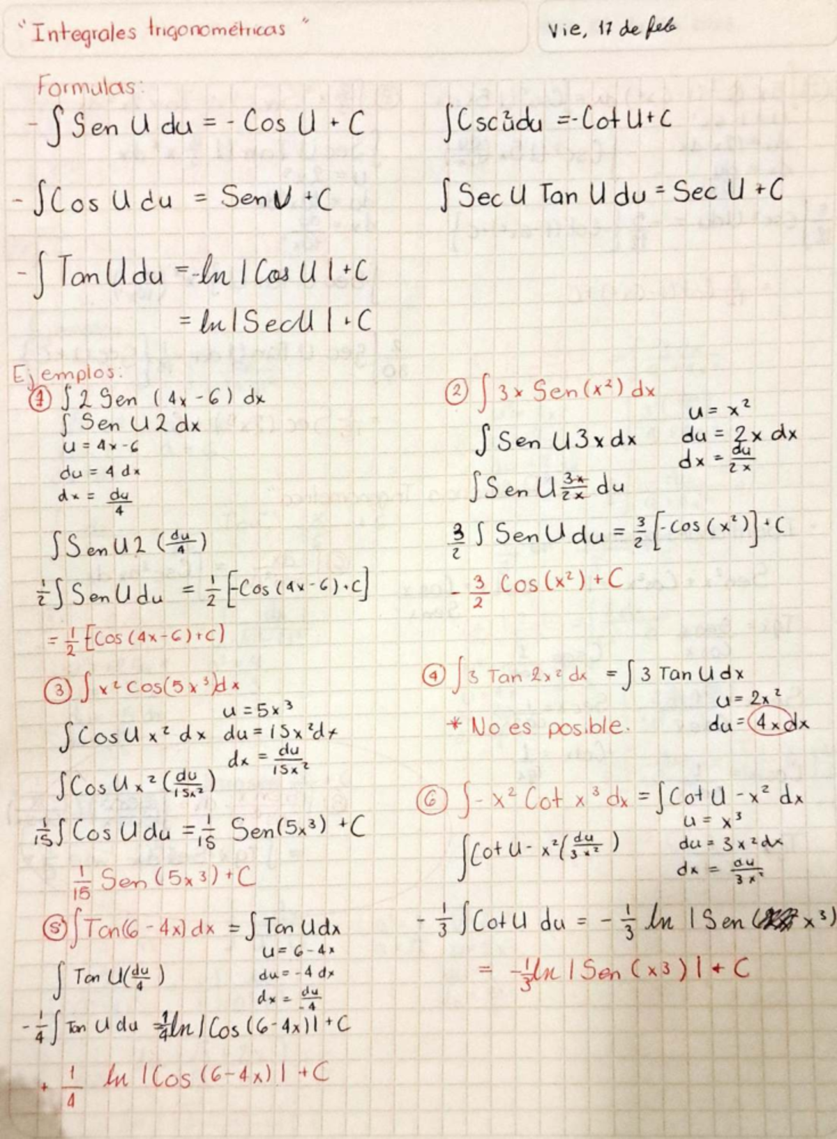 Integralestrigonometricas - trigonometricas Vie, 17 de feb Formulas ...