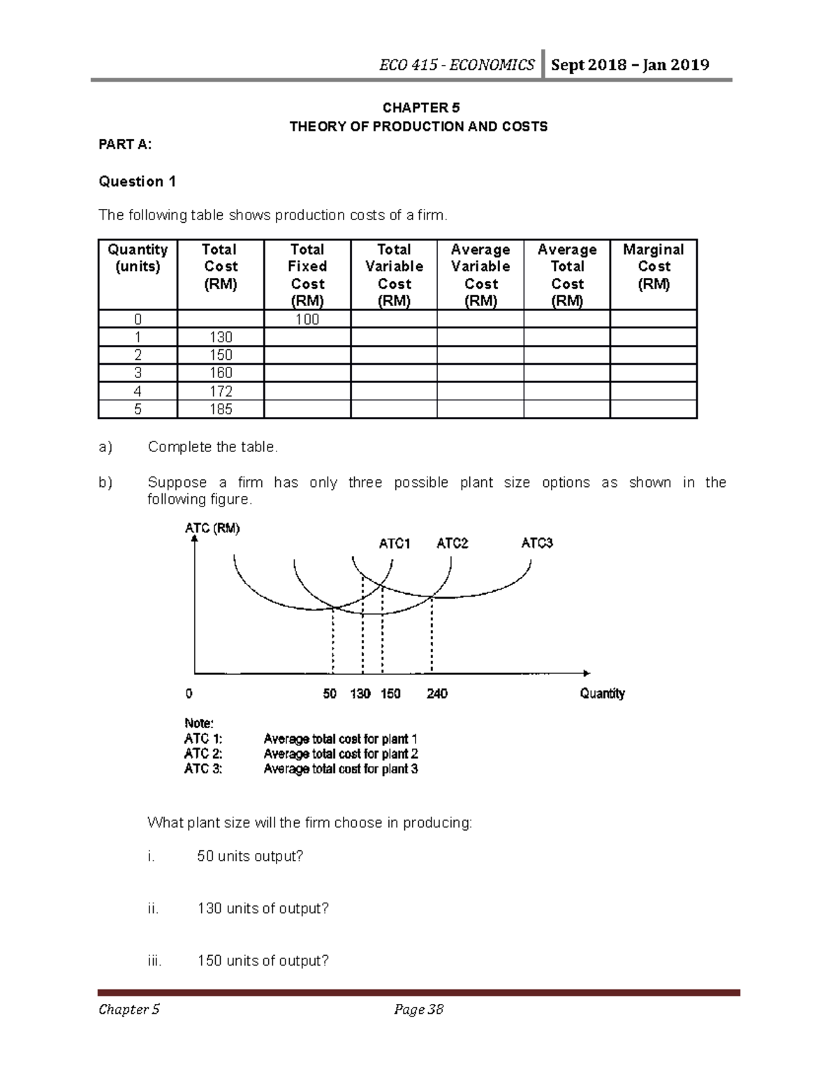 Chapter 5: Theory of Production and Costs - Study Notes - Studocu