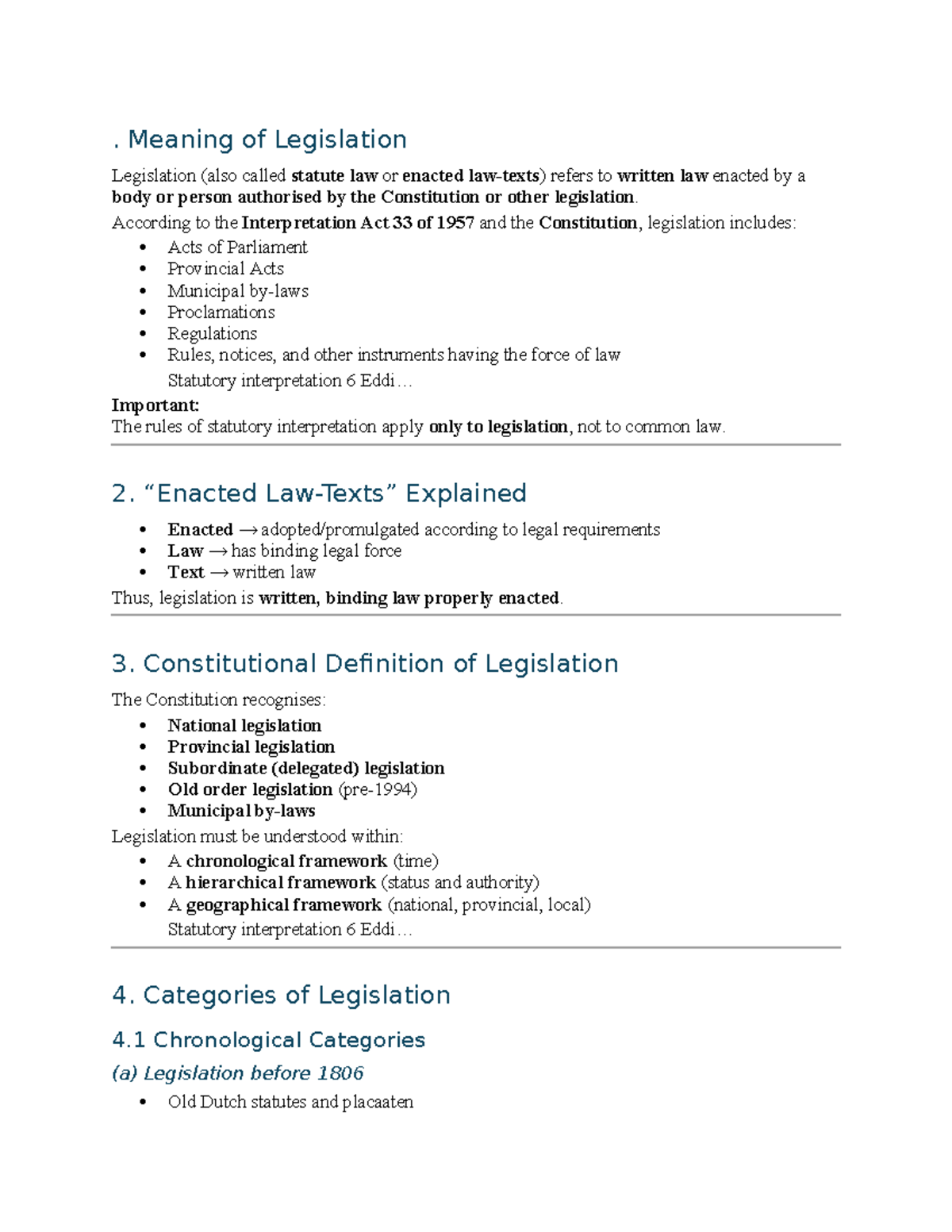 Legislation Overview: Chapter 2 Summary on Statutory Interpretation ...
