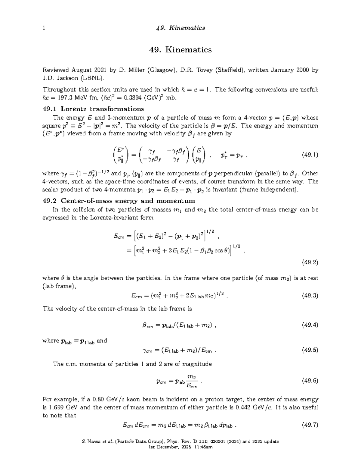 49. Kinematics Lecture Notes - Review and Key Concepts - Studocu
