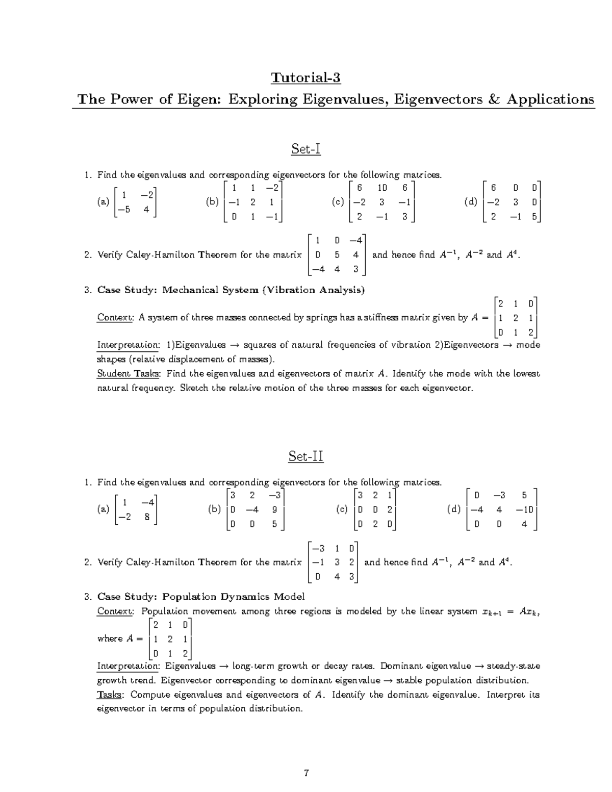 Tutorial 3: Eigenvalues and Eigenvectors Applications in Mechanical ...