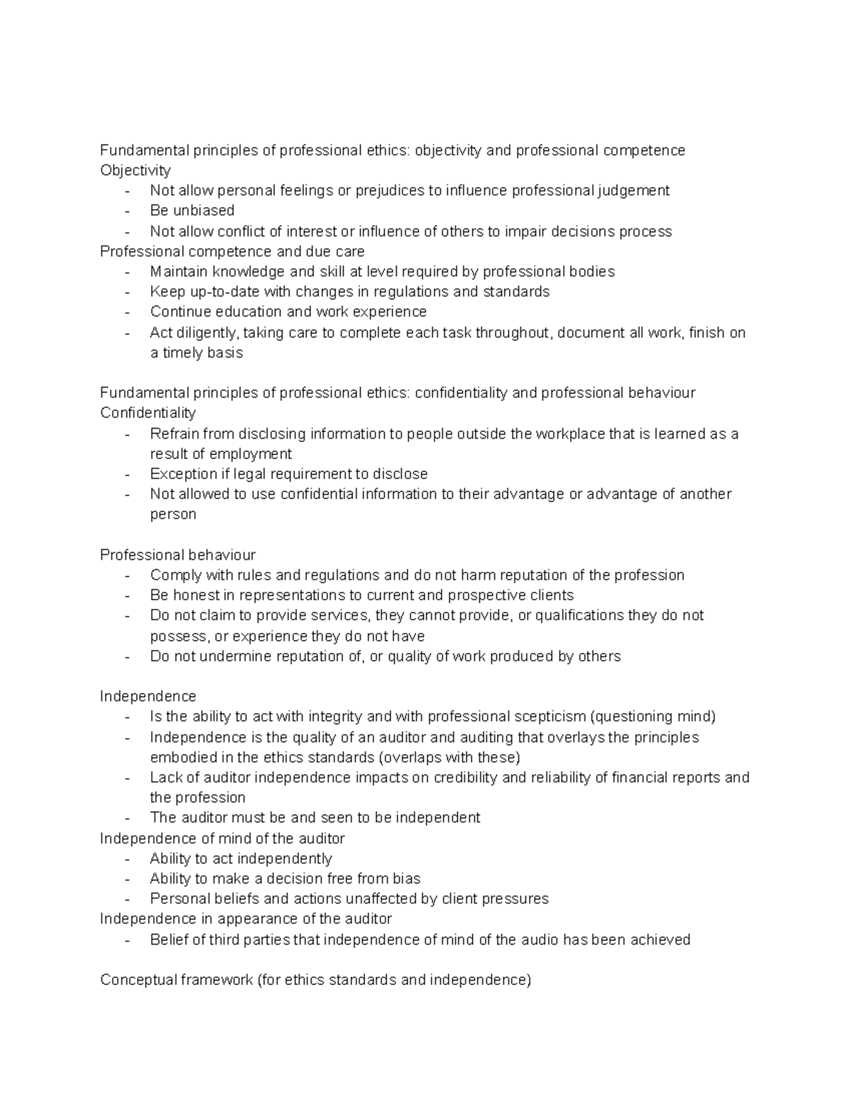 Accy330 - Professional Ethics Principles: Objectivity, Competence ...
