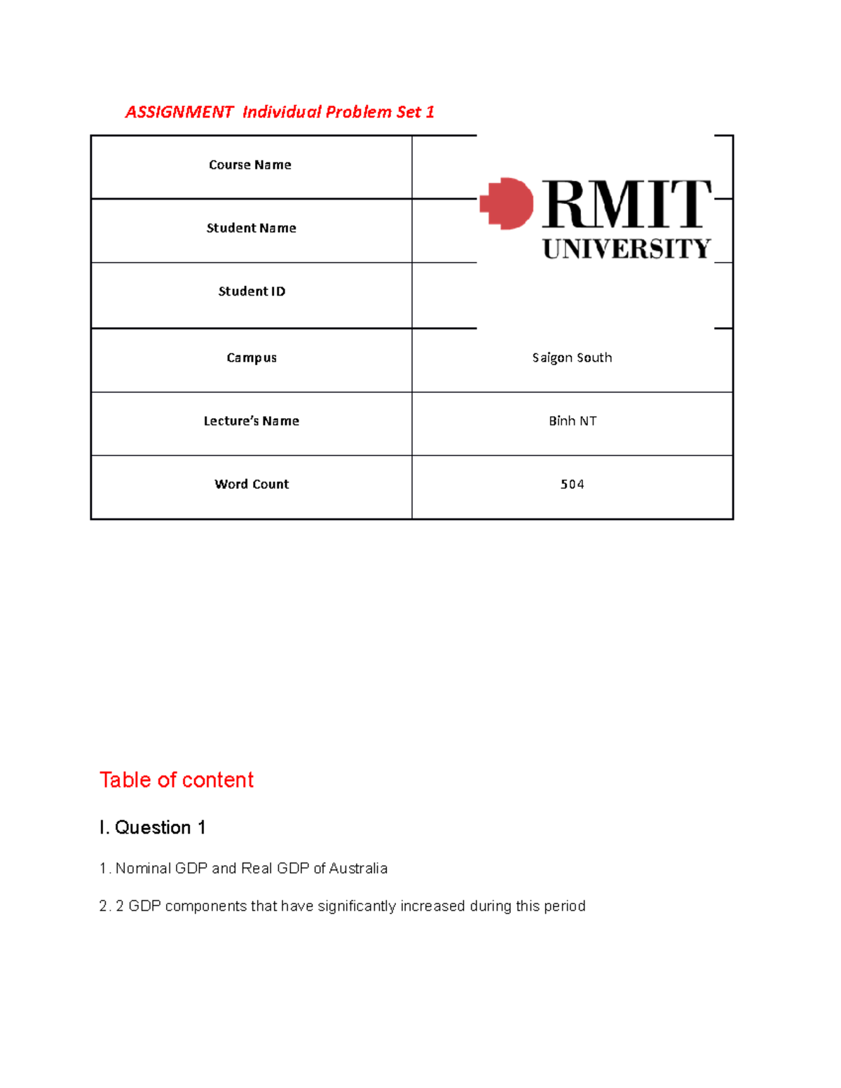 SGS.G13. Assignmentindividual Problem Set 1 - ASSIGNMENT Individual ...