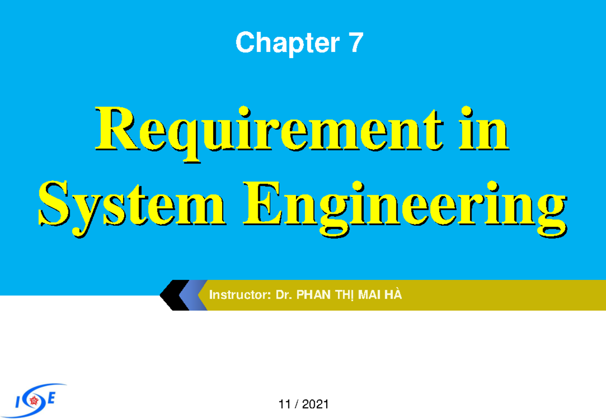 KTHT 21 C8 Chapter 7: Requirements in System Engineering - Studocu