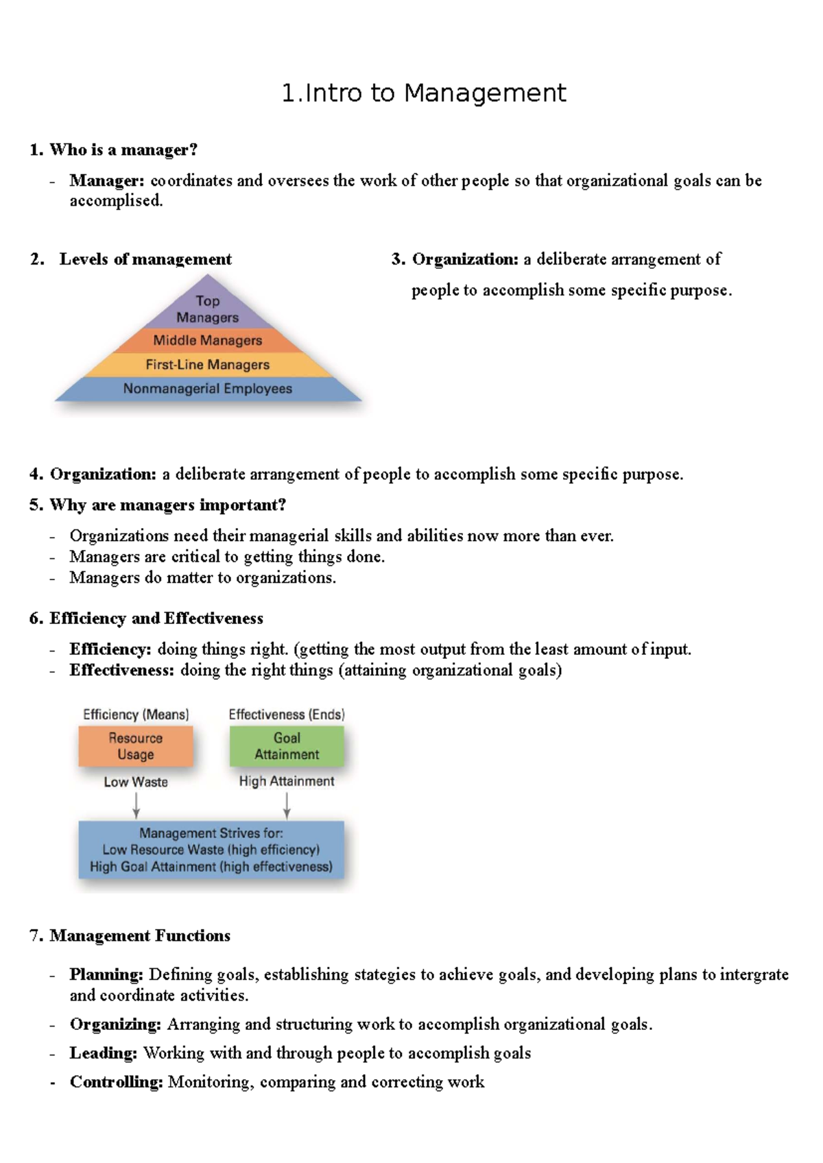 PM Review for Final Exam: Intro to Management Concepts and Leadership ...