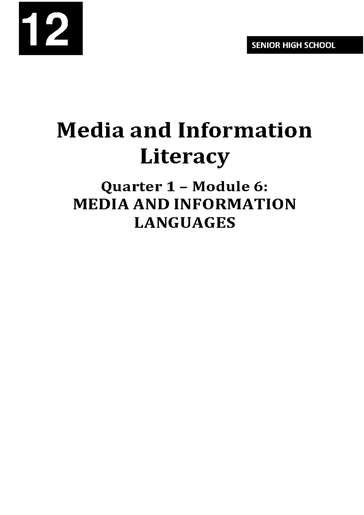 Lesson 5: Understanding Media Codes in MIL - SHS Q1 Module 6 - Studocu