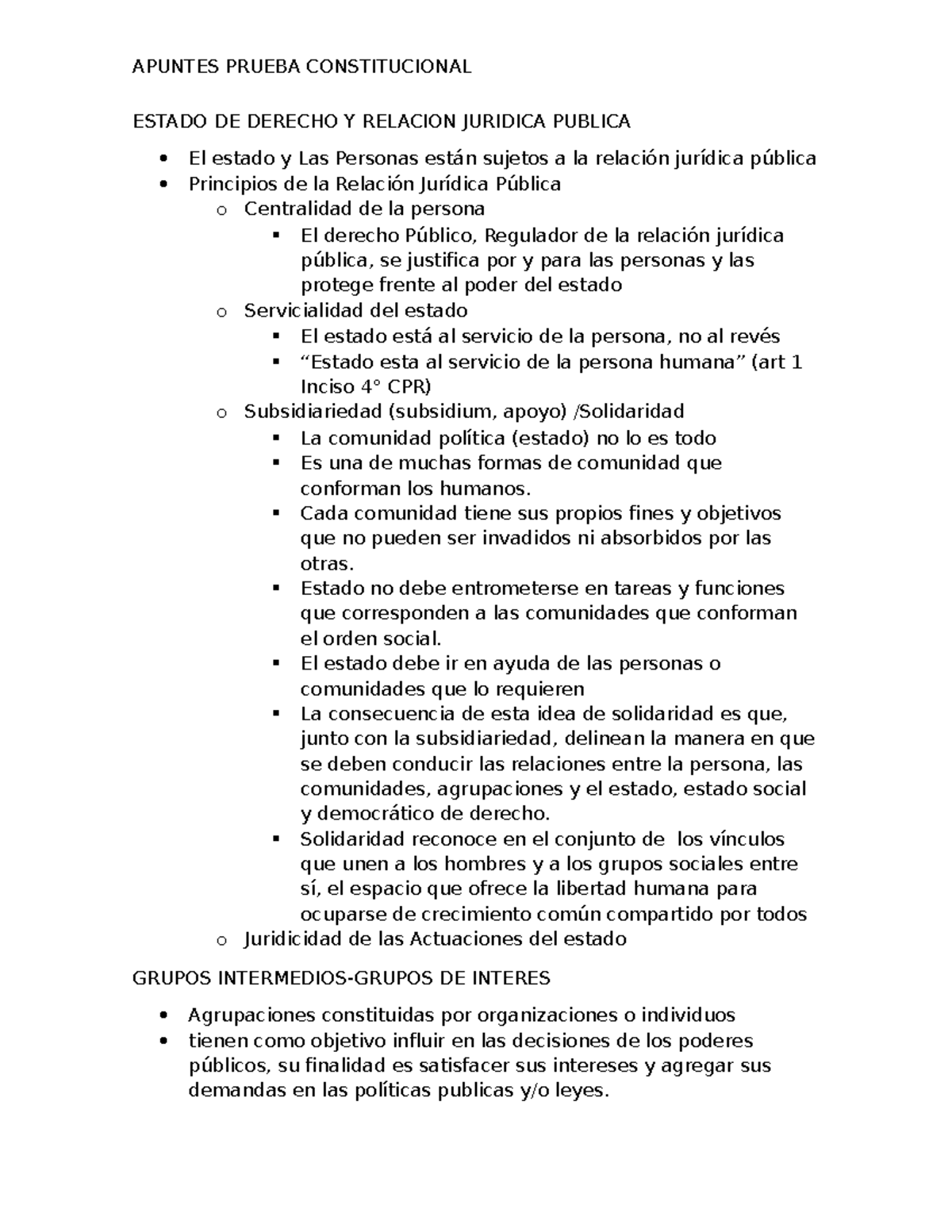 APUNTES PRUEBA CONSTITUCIONAL 2: Estado de Derecho y Relaciones ...