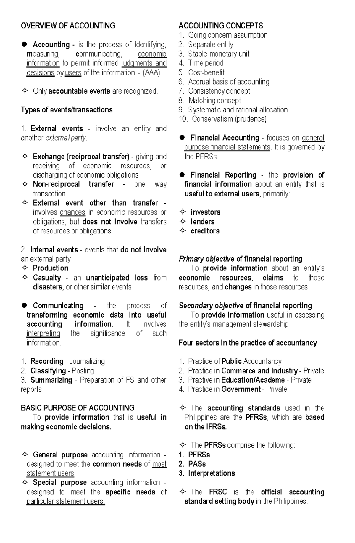CFAS - Comprehensive Overview of Accounting Principles and Concepts ...