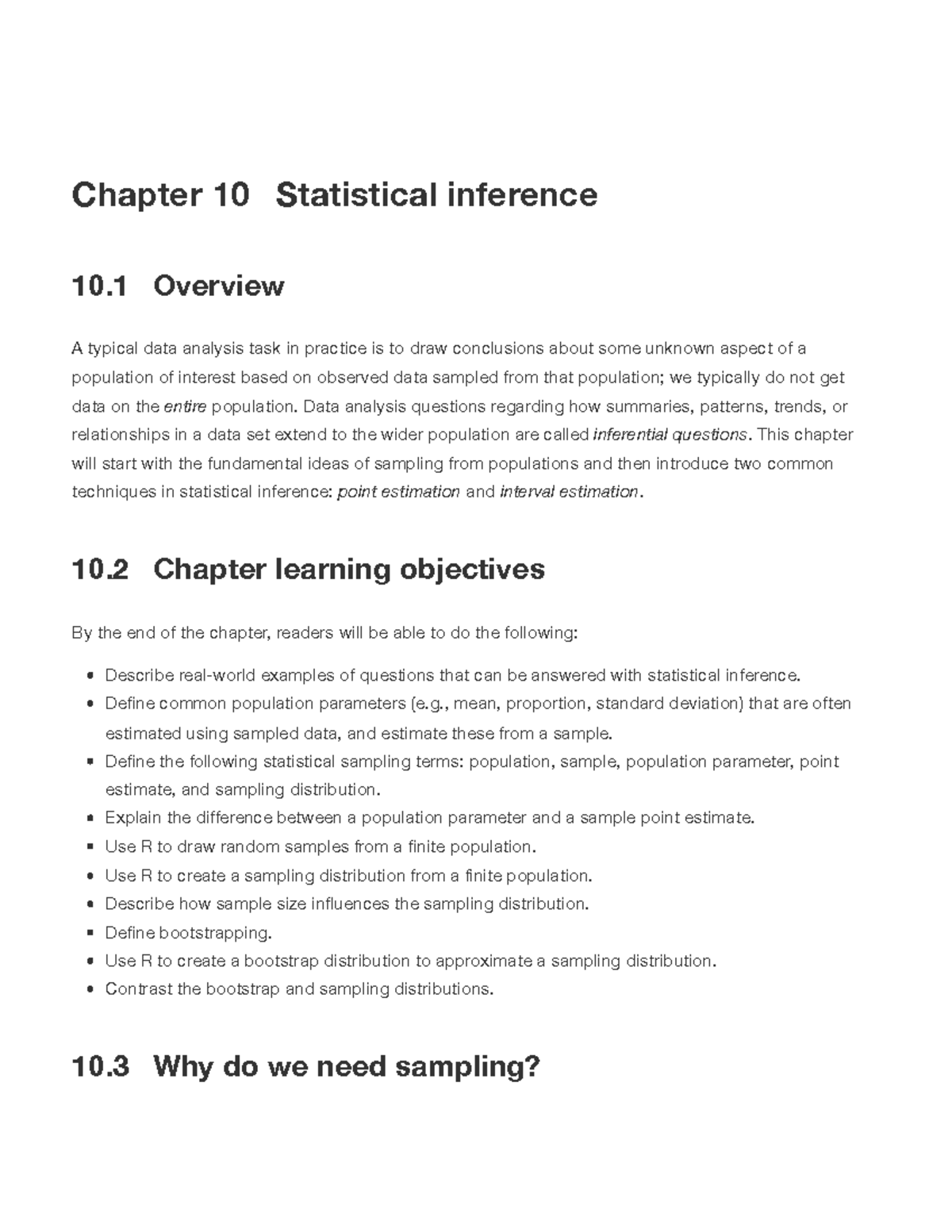 Chapter 10 Statistical inference Data Science - Chapter 10 Statistical ...