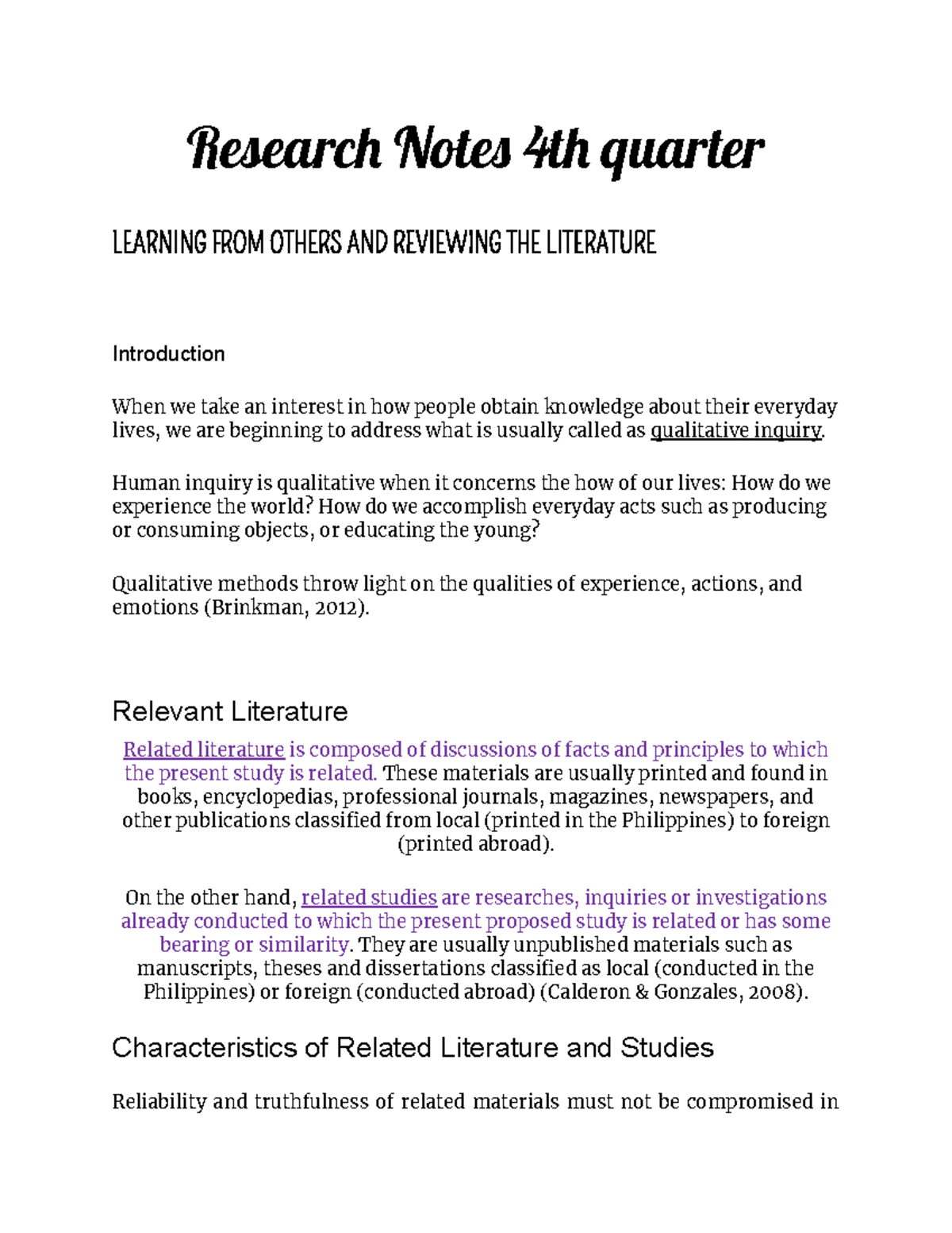 Research 2111 - resggfhgjhmjh,kjh - Research Notes 4th quarter LEARNING ...