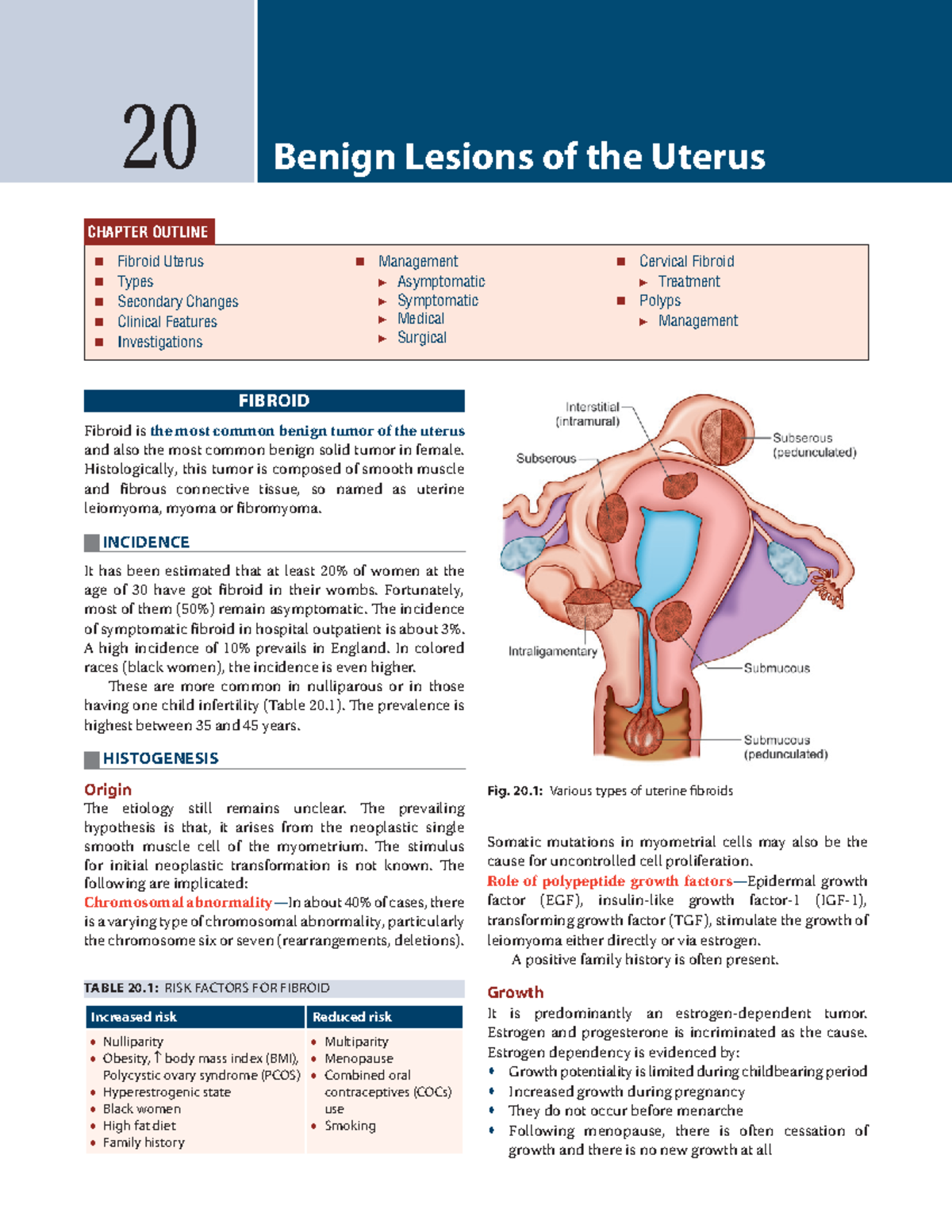 Lecture Notes on Uterine Fibroids - Dutta's Gynecology 7th Ed. - Studocu