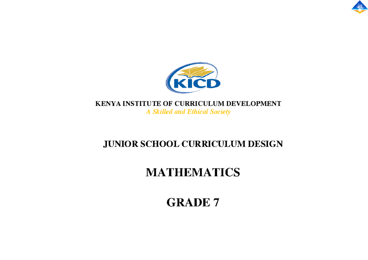 Mathematics Curriculum Design for Grade 7: Kenya's Junior School ...