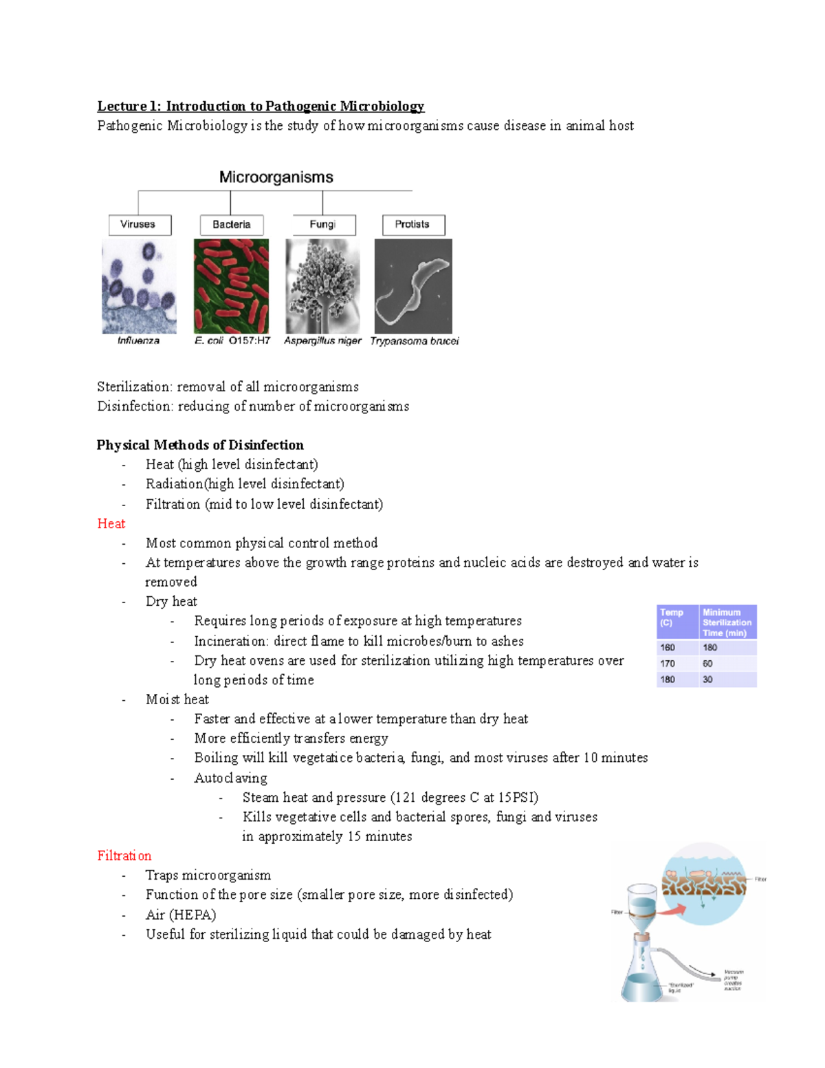 Lecture 1: Intro to Pathogenic Microbiology and Disinfection Methods ...